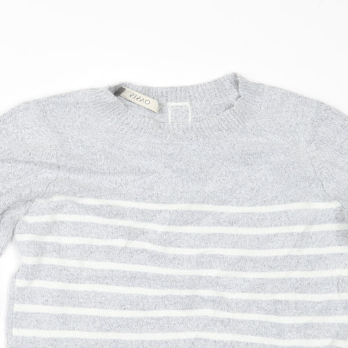 Oasis Womens Grey Striped  Pullover Jumper Size XS