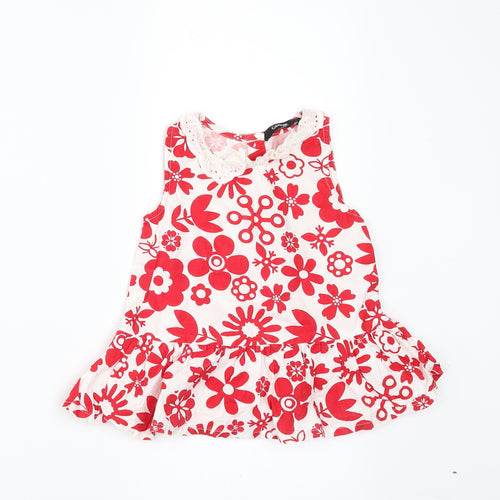 George Girls White Floral  A-Line  Size 12-18 Months