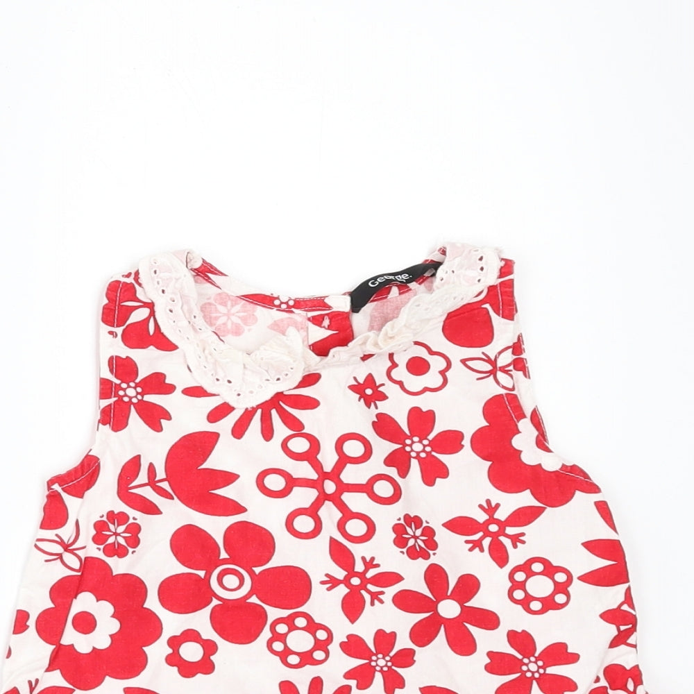 George Girls White Floral  A-Line  Size 12-18 Months