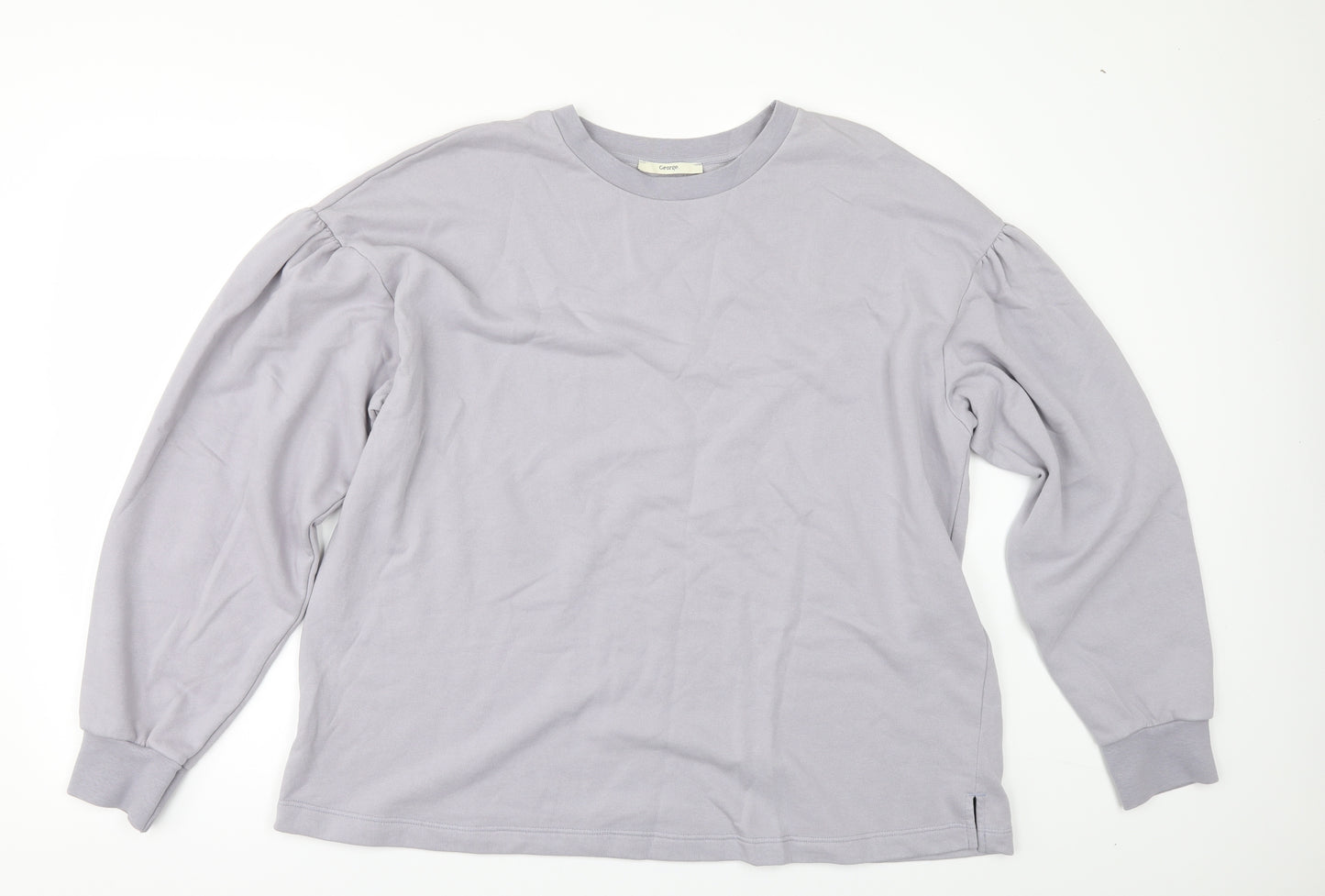 George Womens Grey   Pullover Sweatshirt Size L  - PUFF SLEEVE