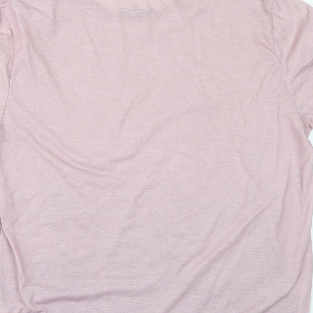 Peacocks Mens Pink    T-Shirt Size L
