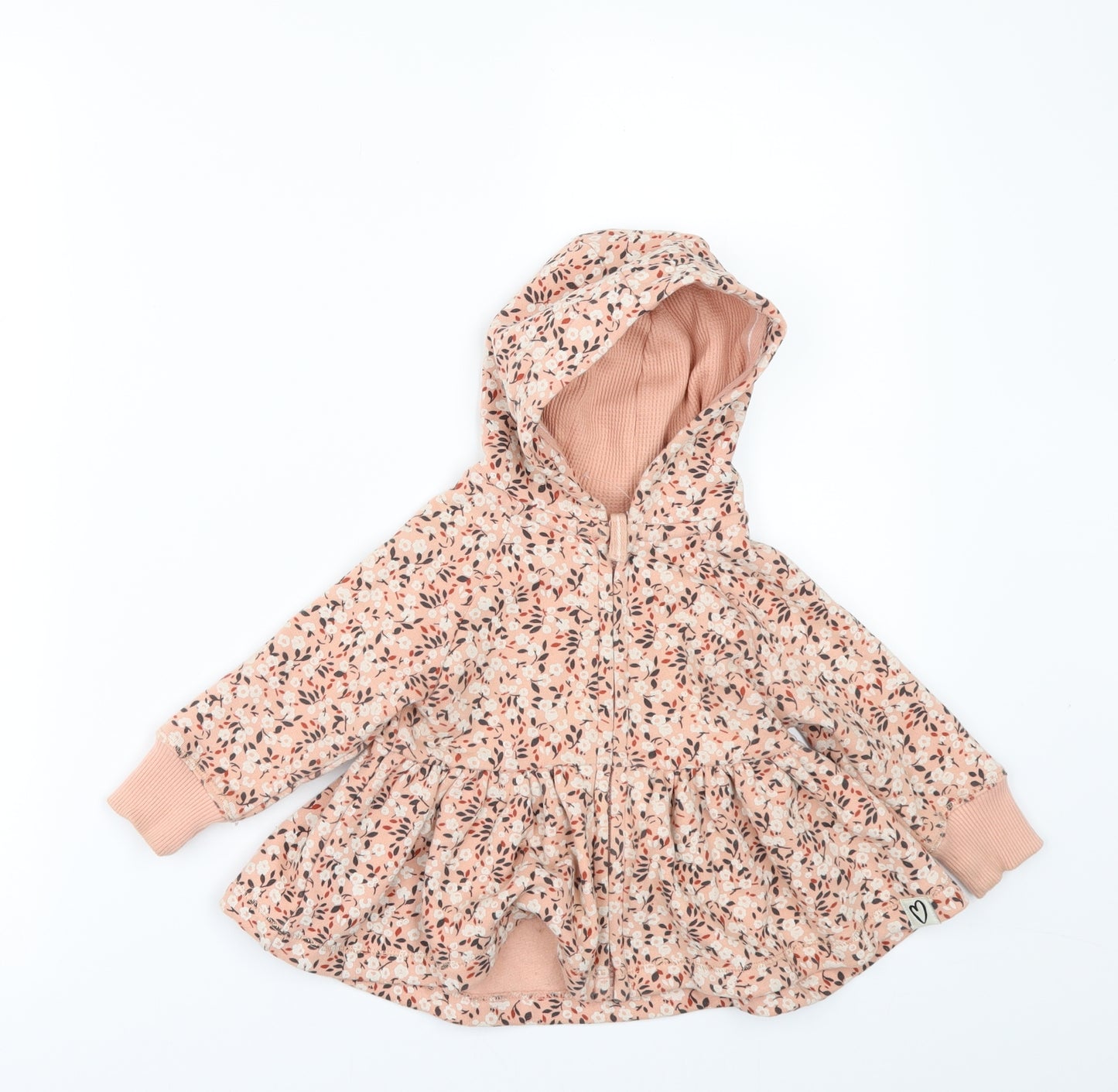 NEXT Girls Orange Floral  Jacket  Size 6-9 Months
