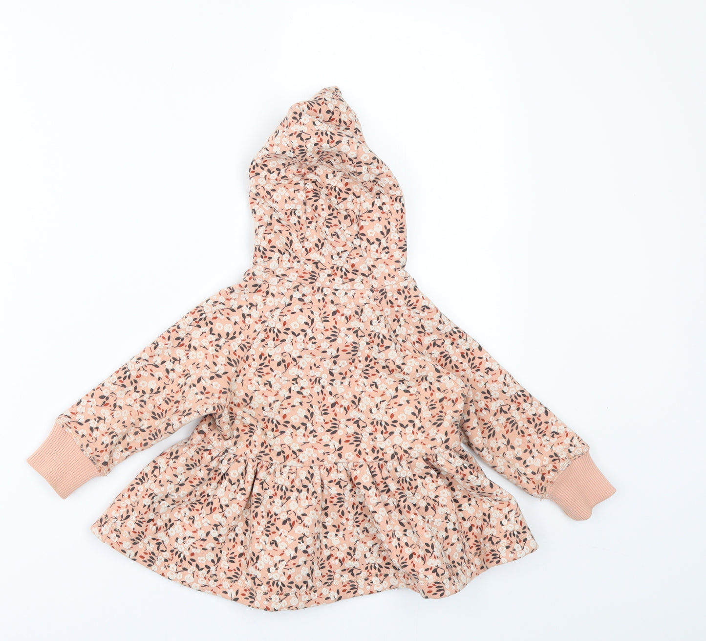 NEXT Girls Orange Floral  Jacket  Size 6-9 Months
