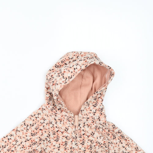 NEXT Girls Orange Floral  Jacket  Size 6-9 Months