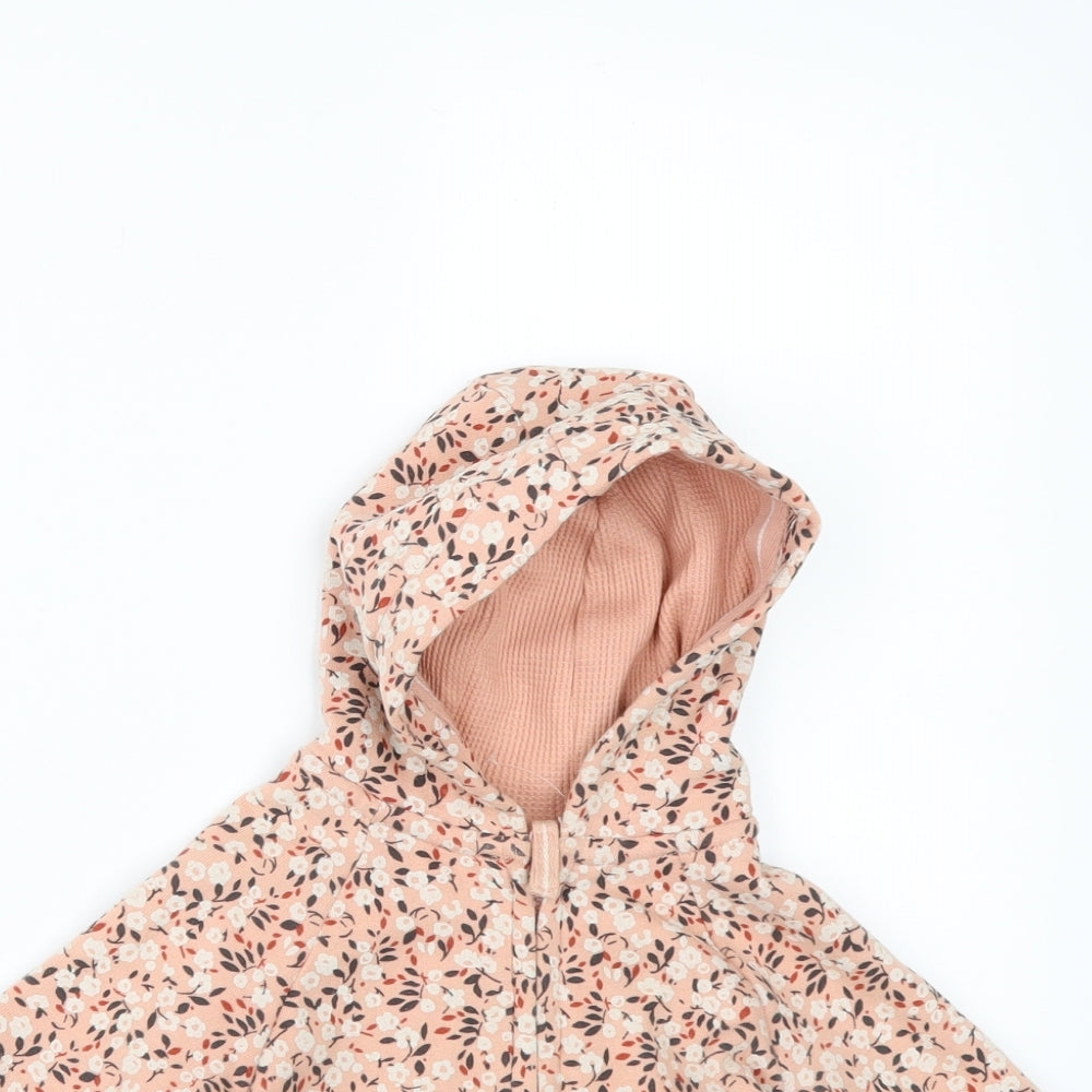 NEXT Girls Orange Floral  Jacket  Size 6-9 Months