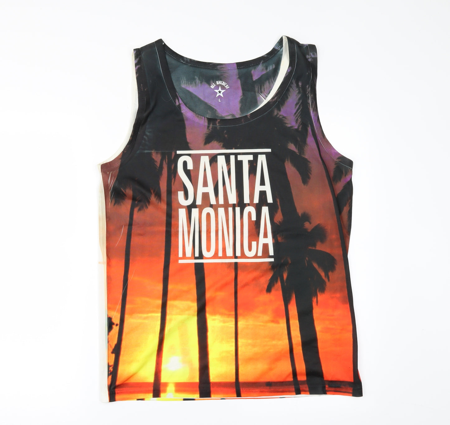 All American` Mens Multicoloured    T-Shirt Size L  - Santa Monica