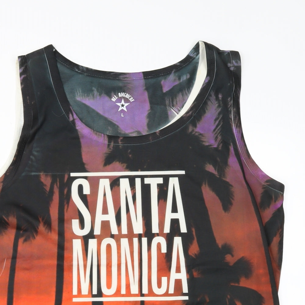All American` Mens Multicoloured    T-Shirt Size L  - Santa Monica