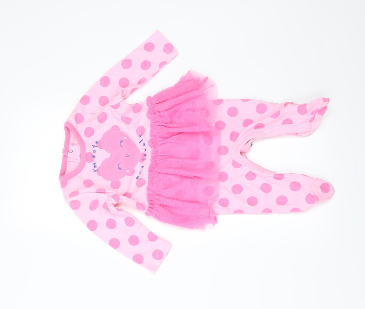 Preworn Girls Pink Plaid  Babygrow One-Piece Size 0-3 Months  - Tutu