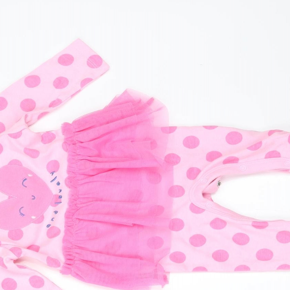 Preworn Girls Pink Plaid  Babygrow One-Piece Size 0-3 Months  - Tutu
