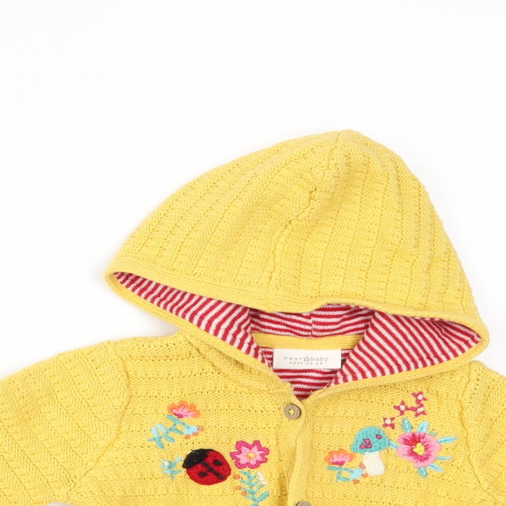 NEXT Girls Yellow   Cardigan Jumper Size 3-6 Months
