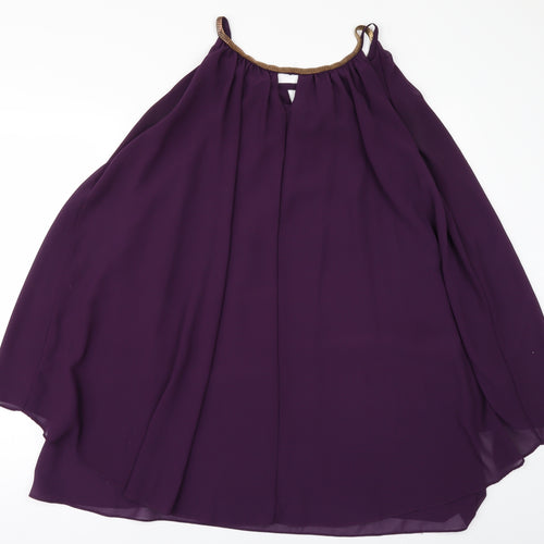 Krisp Womens Purple   Tunic Blouse Size L