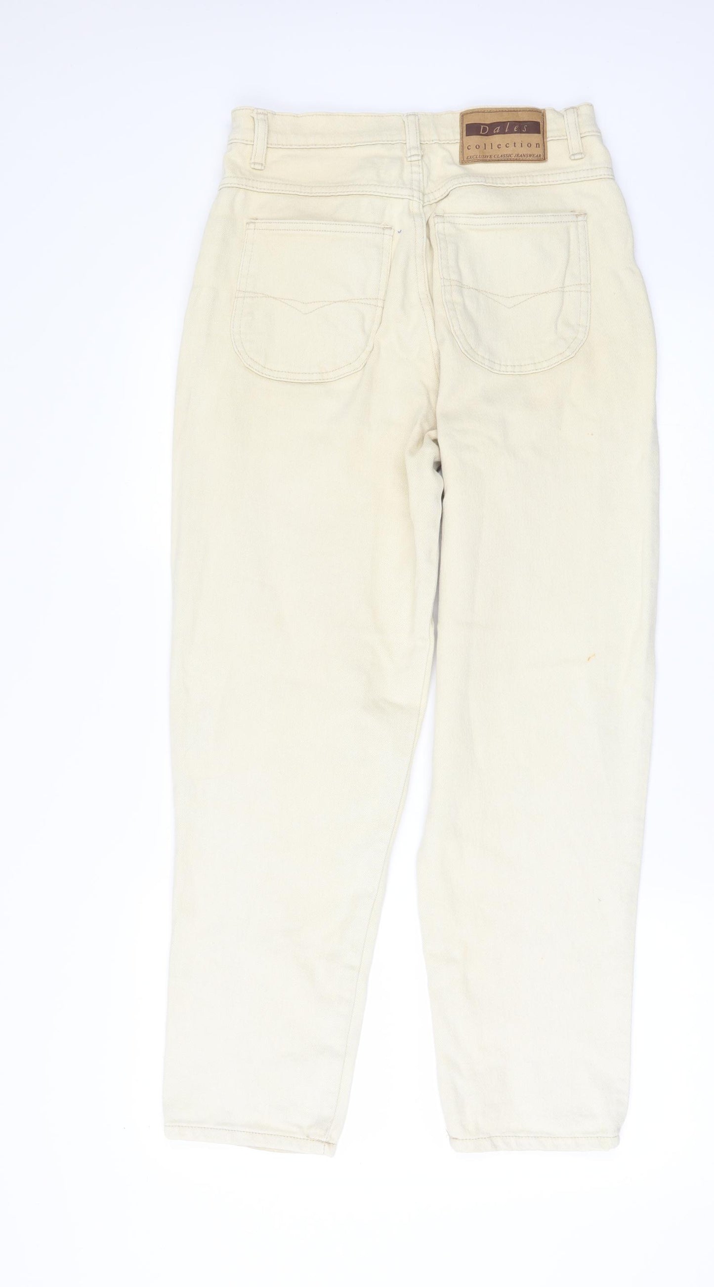 dales collection Womens Ivory  Denim Boyfriend Jeans Size 10 L29 in