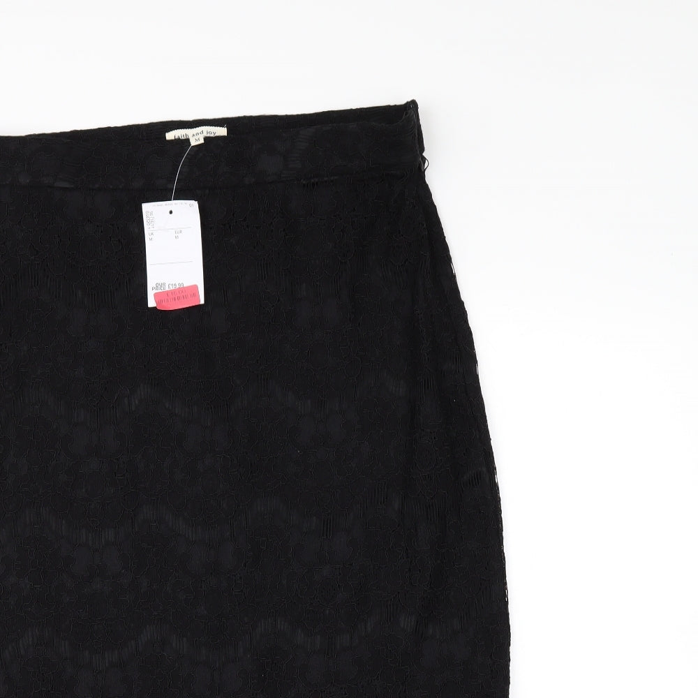 faith and joy Womens Black  Lace Pettiskirt Set Size M