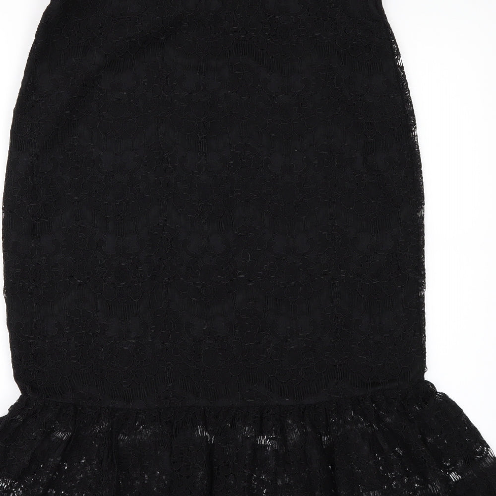 faith and joy Womens Black  Lace Pettiskirt Set Size M