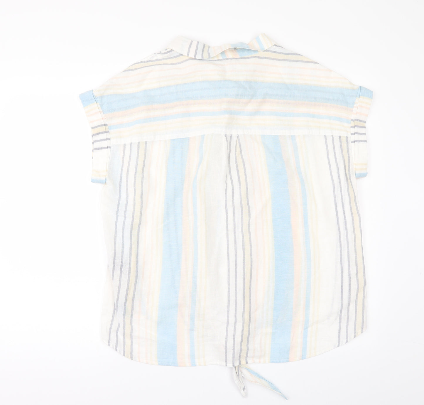 Sanctuary Womens White Striped  Tunic Button-Up Size M