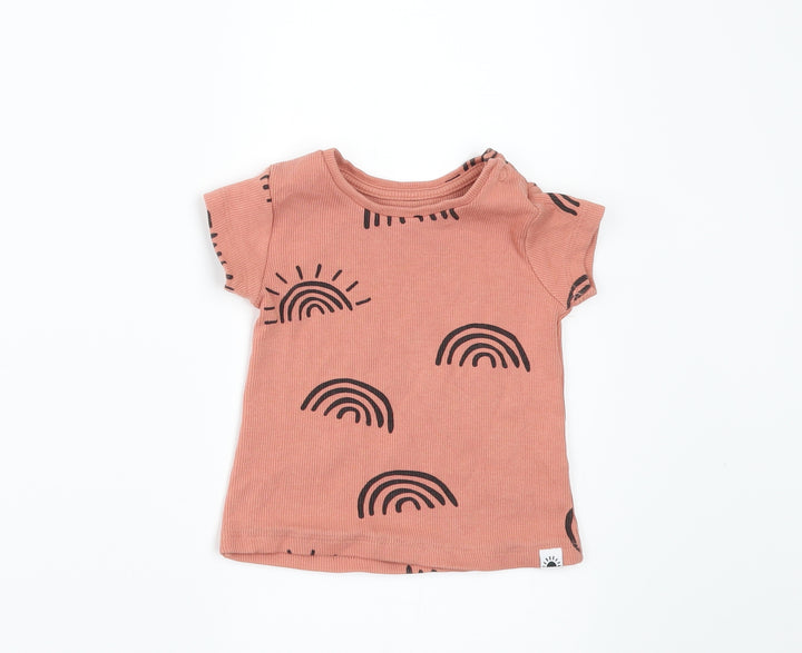 Primark Girls Orange   Basic T-Shirt Size 6-9 Months