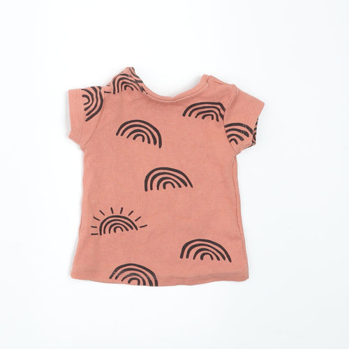 Primark Girls Orange   Basic T-Shirt Size 6-9 Months