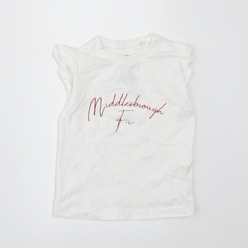 Middlesbrough Fc Baby White   Basic T-Shirt Size 3-6 Months  - Middlesbrough Football Club