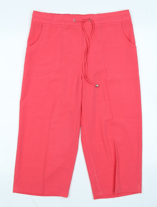 Front view of Papaya women’s pink capri trousers, size UK 12
