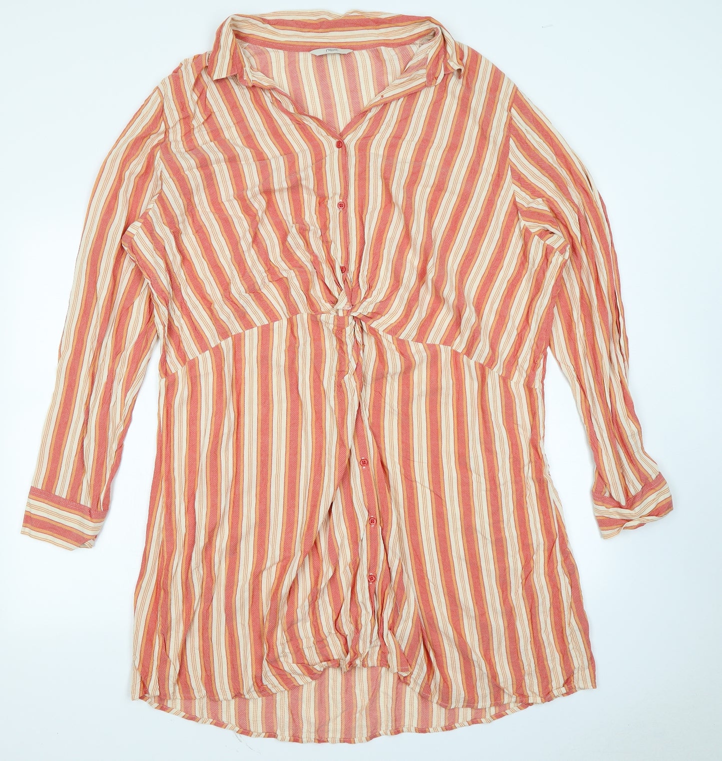 NEXT Womens Orange Striped  Shirt Dress  Size 24