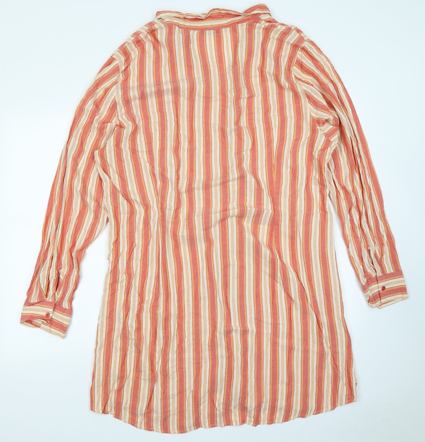 NEXT Womens Orange Striped  Shirt Dress  Size 24