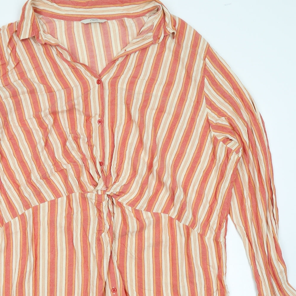NEXT Womens Orange Striped  Shirt Dress  Size 24