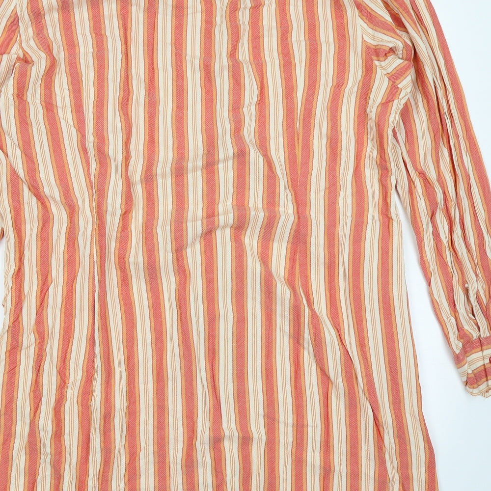 NEXT Womens Orange Striped  Shirt Dress  Size 24