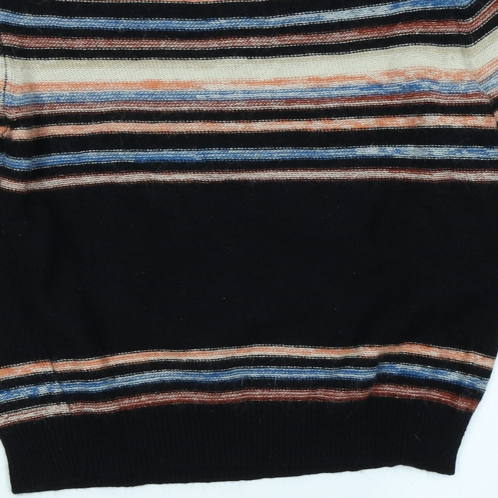 Warehouse Womens Black Striped Knit Pullover Jumper Size 14