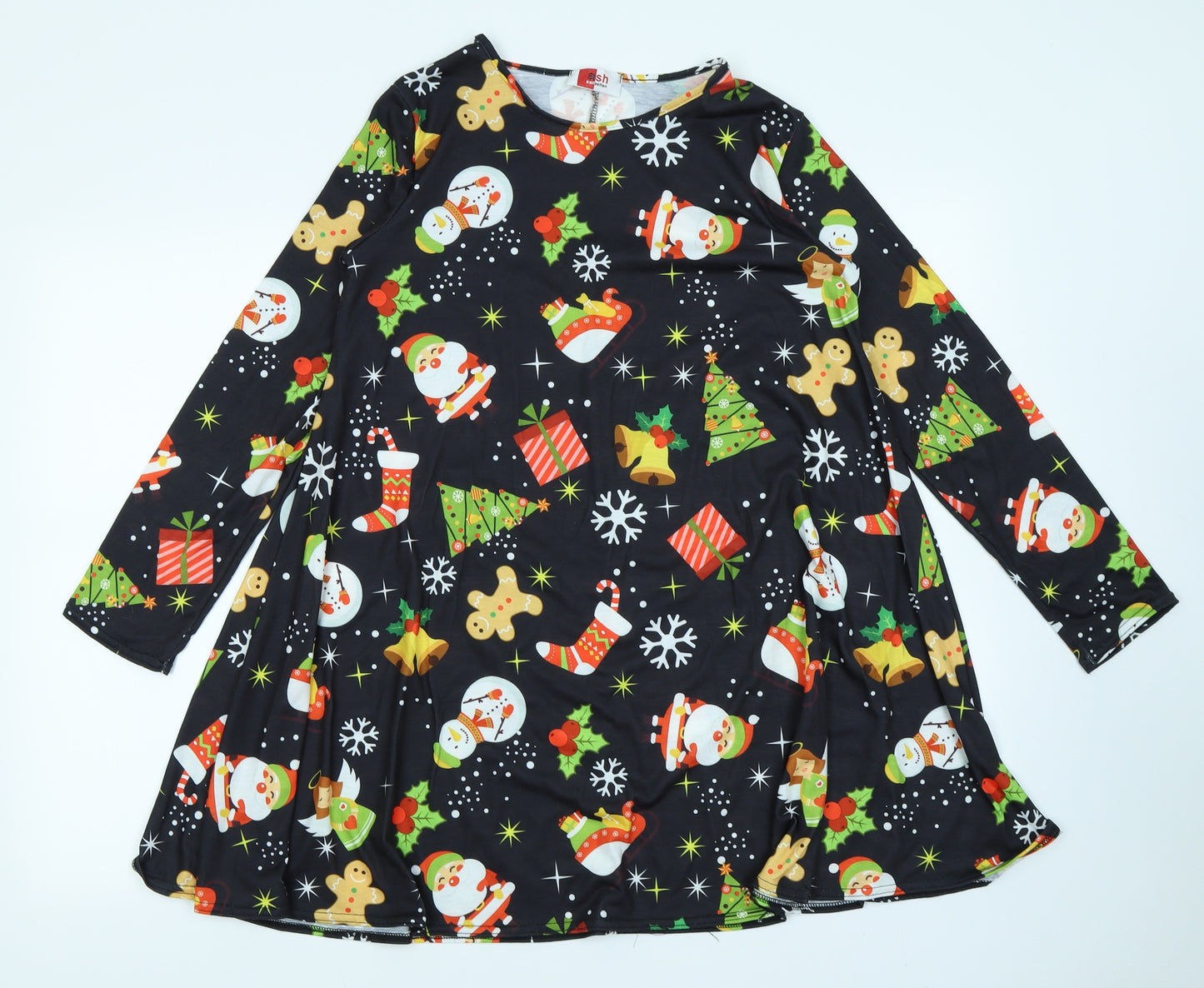 Ash Collection Womens Black Polka Dot  Fit & Flare  Size M  - Christmas dress