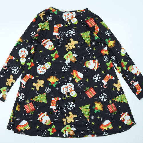 Ash Collection Womens Black Polka Dot  Fit & Flare  Size M  - Christmas dress