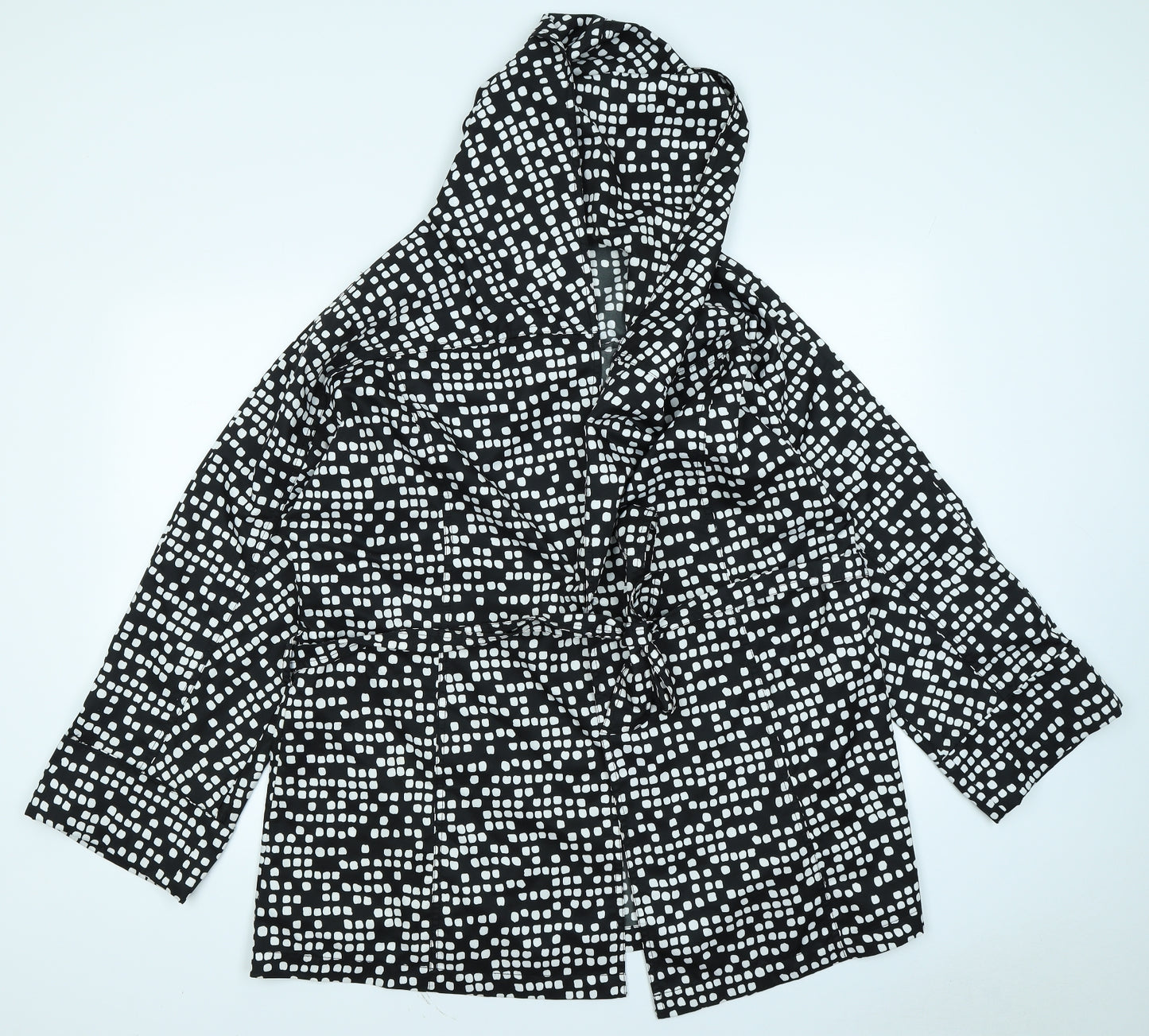 Jaeger Womens Black Polka Dot  Rain Coat Jacket Size 14