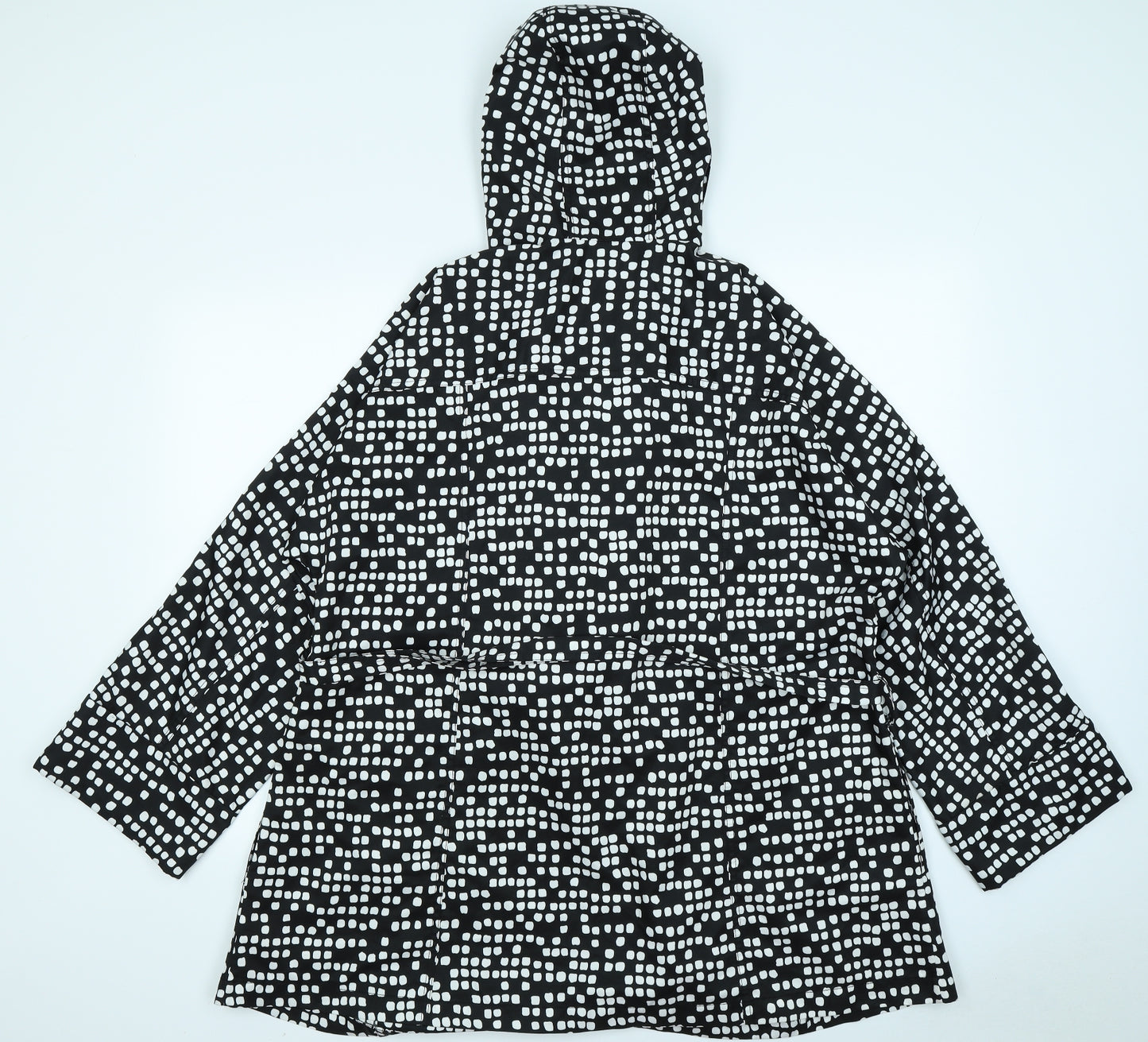 Jaeger Womens Black Polka Dot  Rain Coat Jacket Size 14