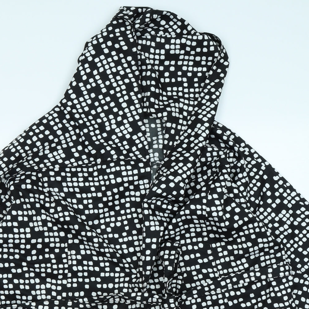 Jaeger Womens Black Polka Dot  Rain Coat Jacket Size 14