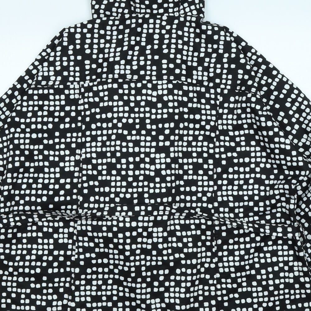 Jaeger Womens Black Polka Dot  Rain Coat Jacket Size 14