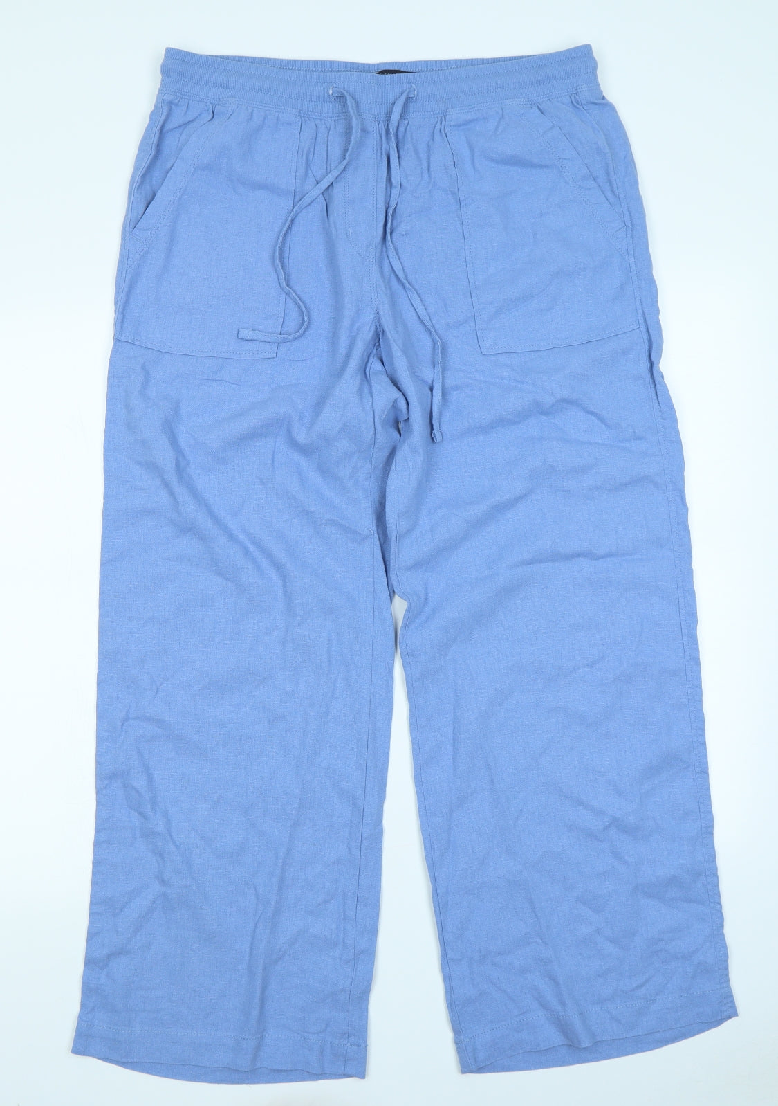 M&S Collection Womens Blue   Trousers  Size 14 L27 in