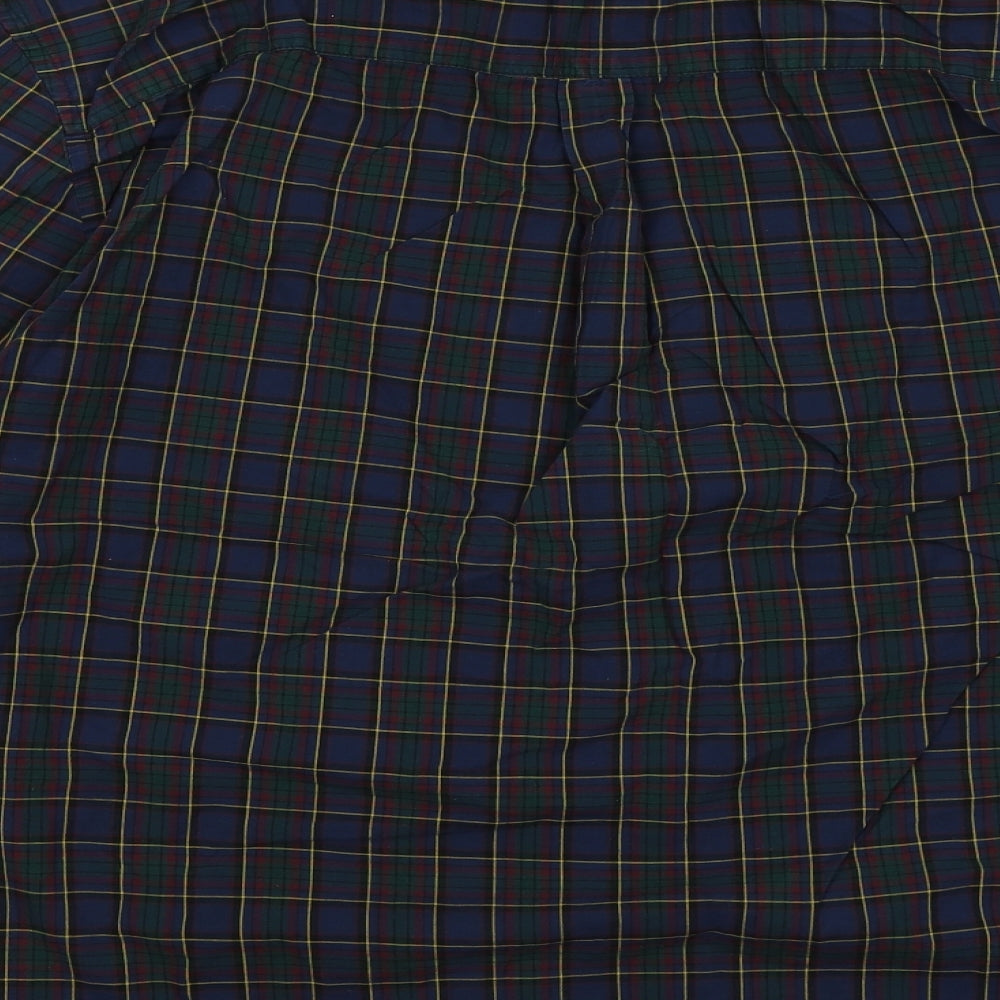 TU Mens Blue Plaid   Button-Up Size 2XL