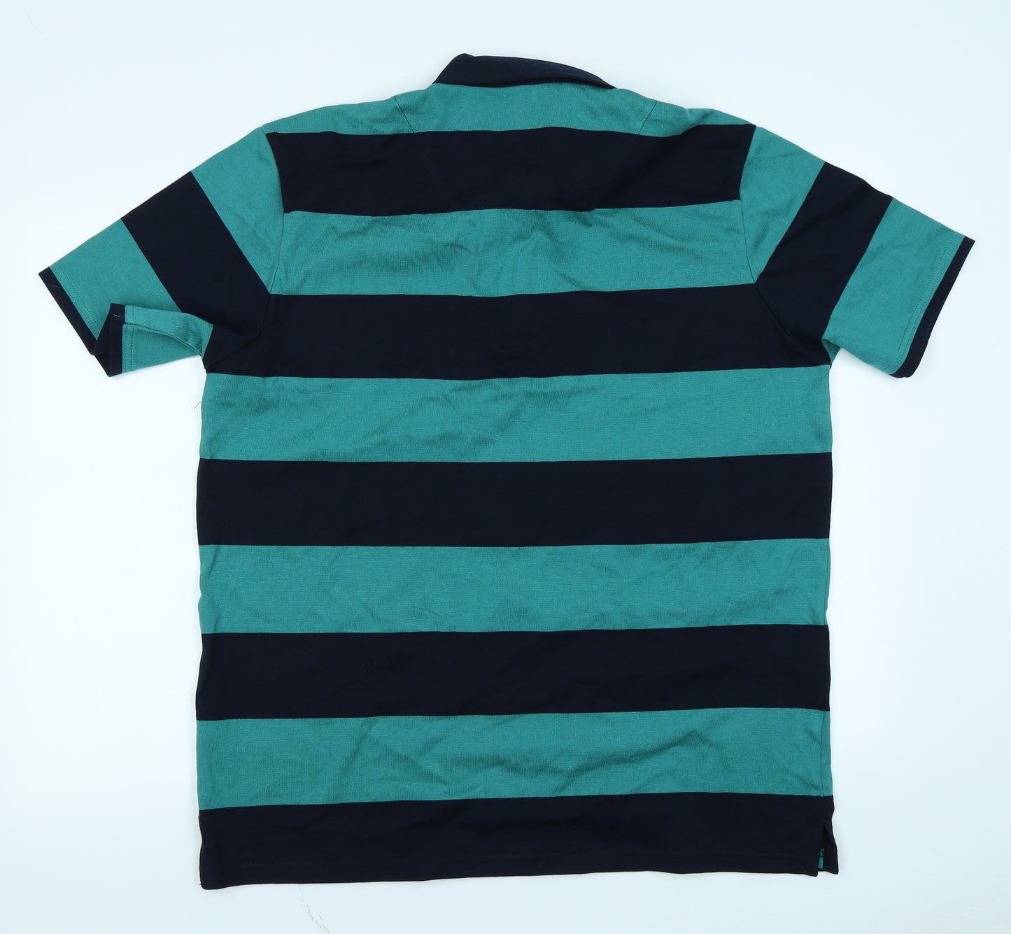 M&S  Mens Blue Striped   Polo Size XL