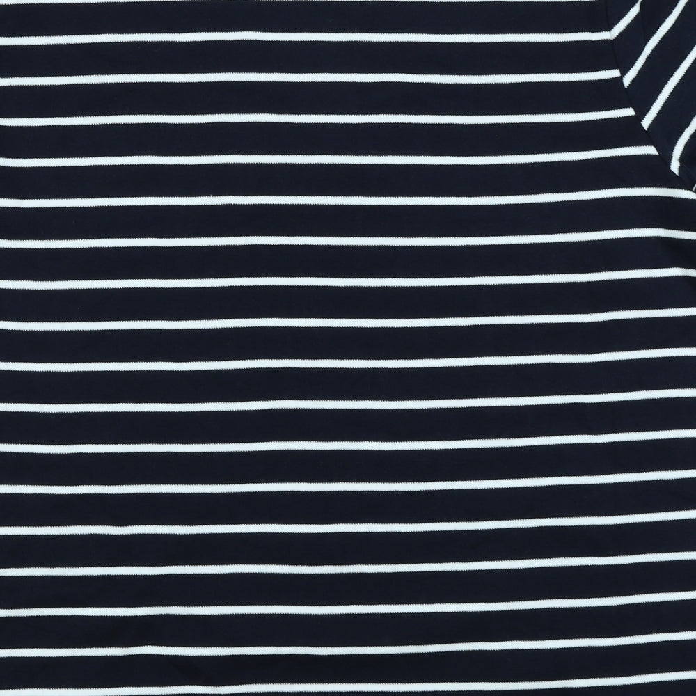 M&S Mens Blue Striped   T-Shirt Size 2XL