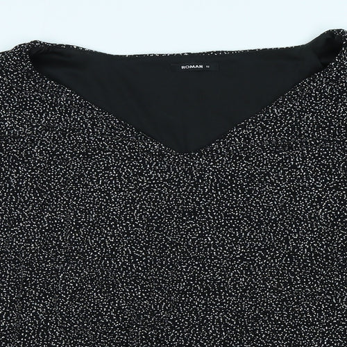 Roman Womens Black   Basic T-Shirt Size 12