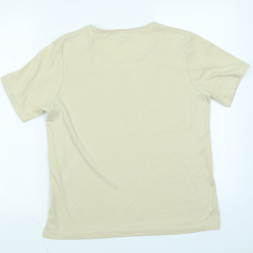 Ann Marie Womens Beige   Basic T-Shirt Size 16