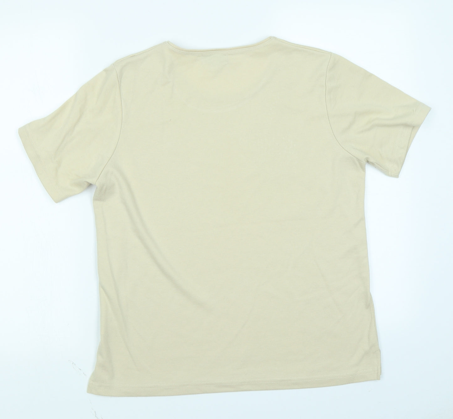 Ann Marie Womens Beige   Basic T-Shirt Size 16