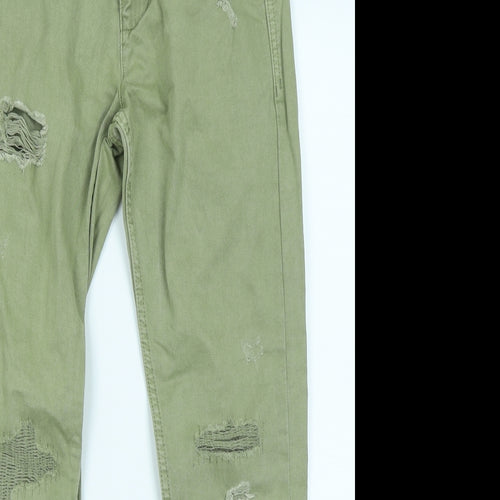 NEXT Boys Green  Denim Skinny Jeans Size 12 Years - Distressed