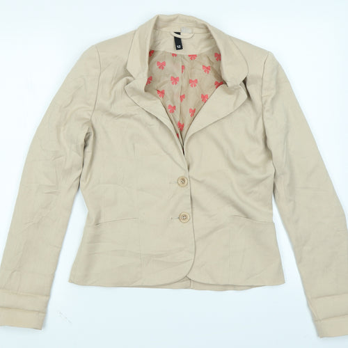 Divided Womens Beige   Jacket Blazer Size 12