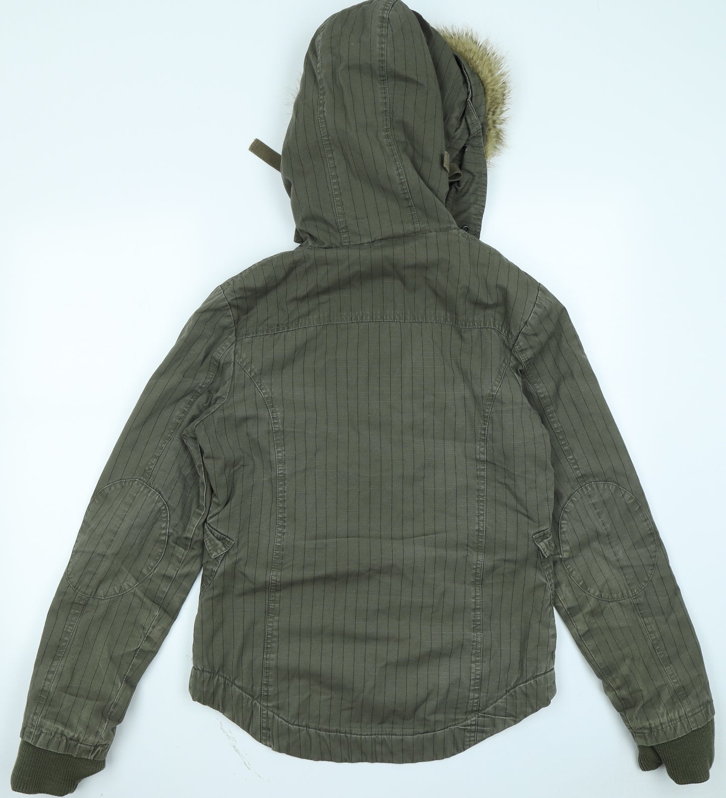 Bench Mens Green Striped  Parka Coat Size M