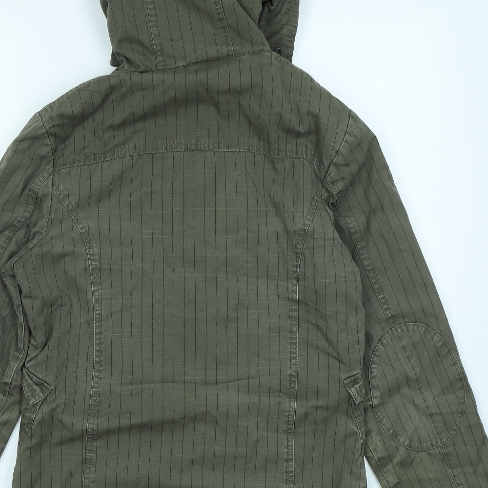 Bench Mens Green Striped  Parka Coat Size M