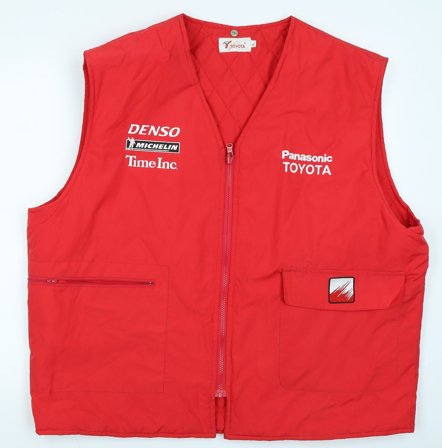 Toyota Mens Red   Gilet Coat Size XL