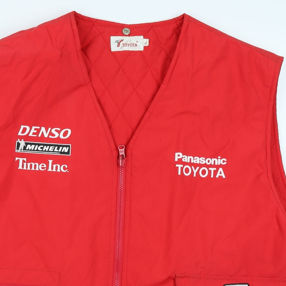 Toyota Mens Red   Gilet Coat Size XL