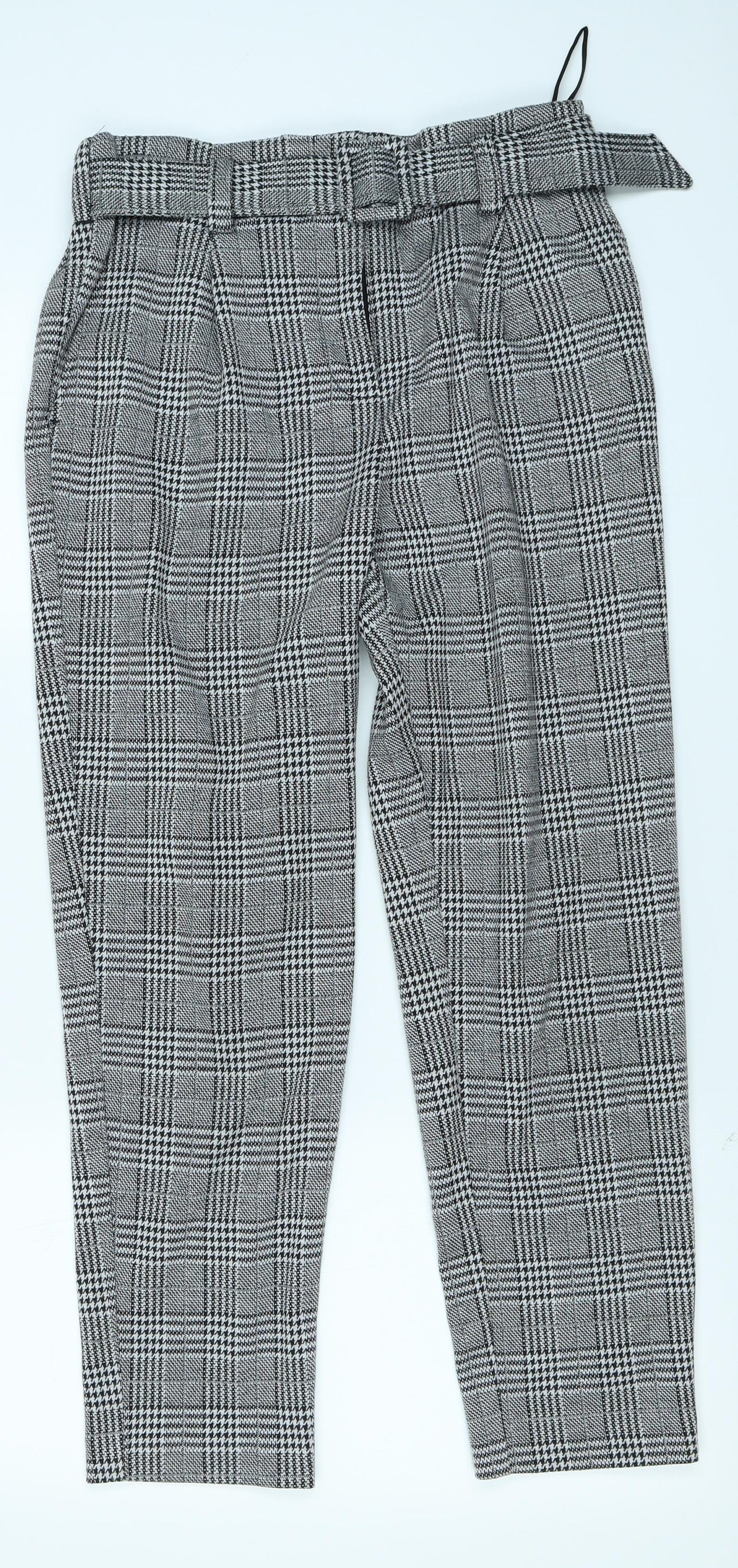 F&F Womens Grey Plaid  Trousers  Size 12 L27 in