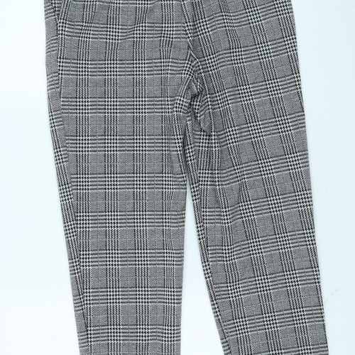 F&F Womens Grey Plaid  Trousers  Size 12 L27 in