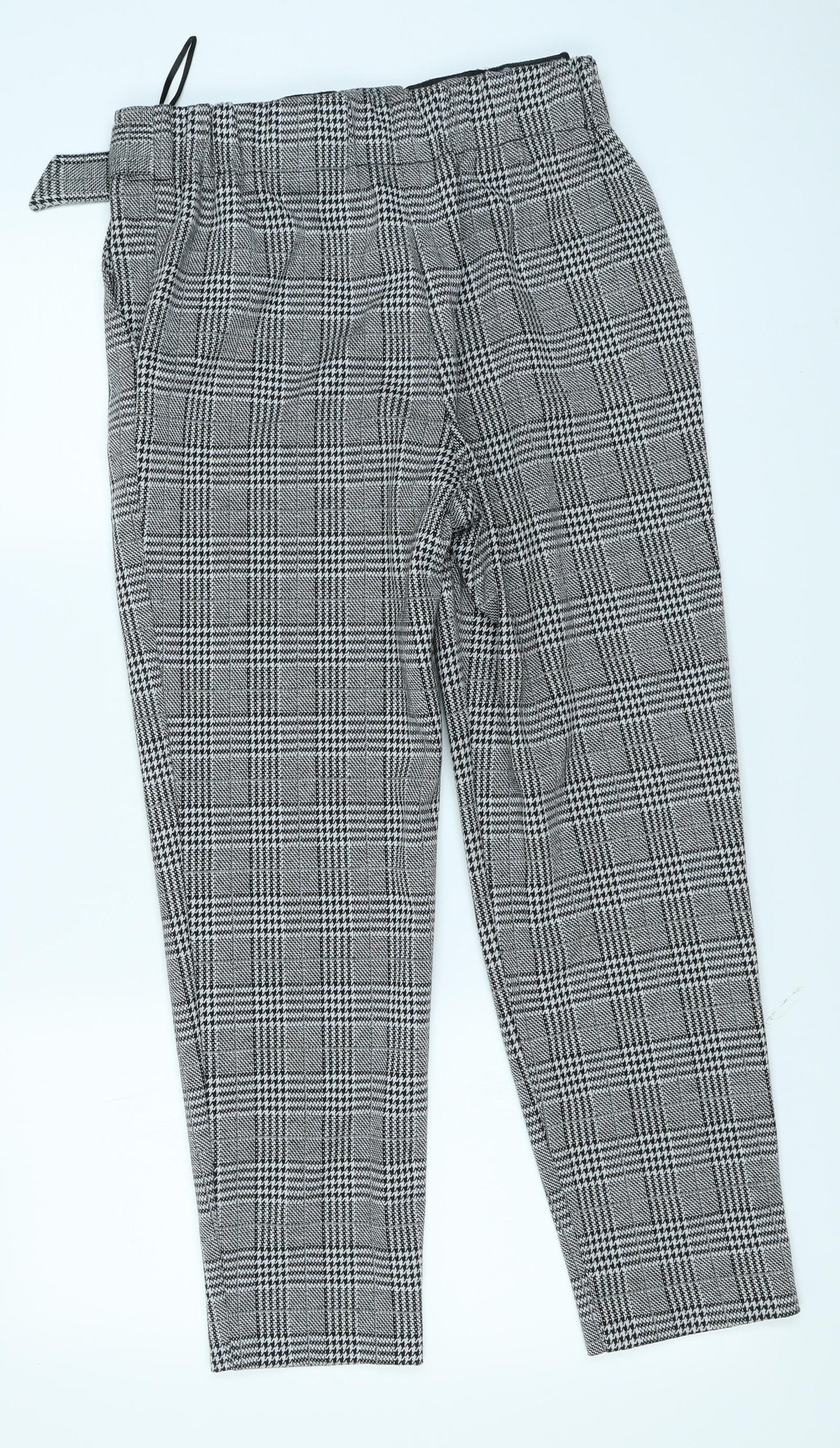 F&F Womens Grey Plaid  Trousers  Size 12 L27 in